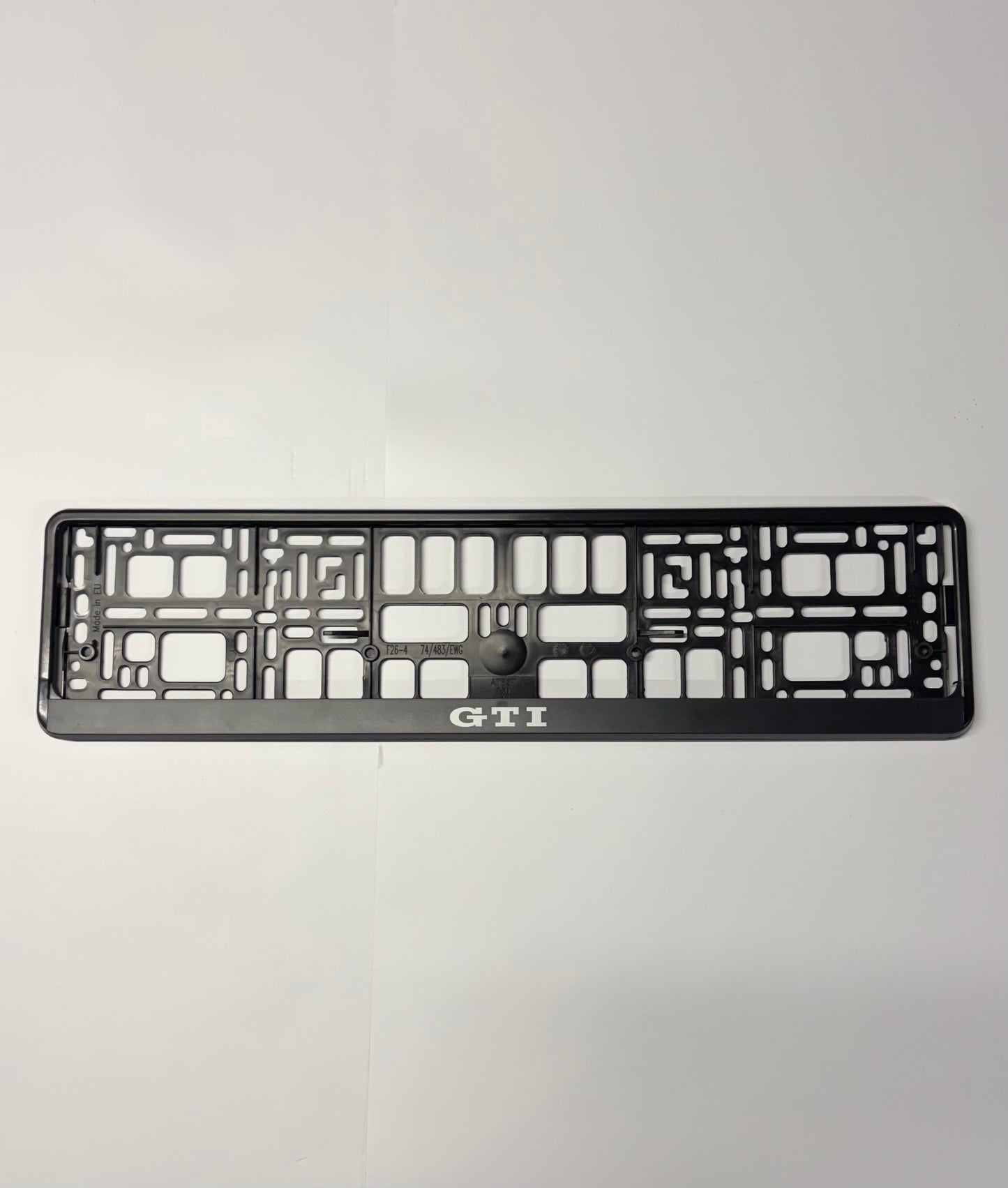 GTI Registration Plate Frames (White Text) x2