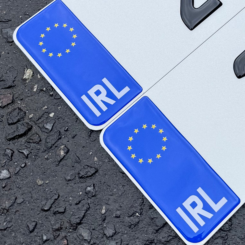 3D Blue EU IRL Gel Badges (x2)