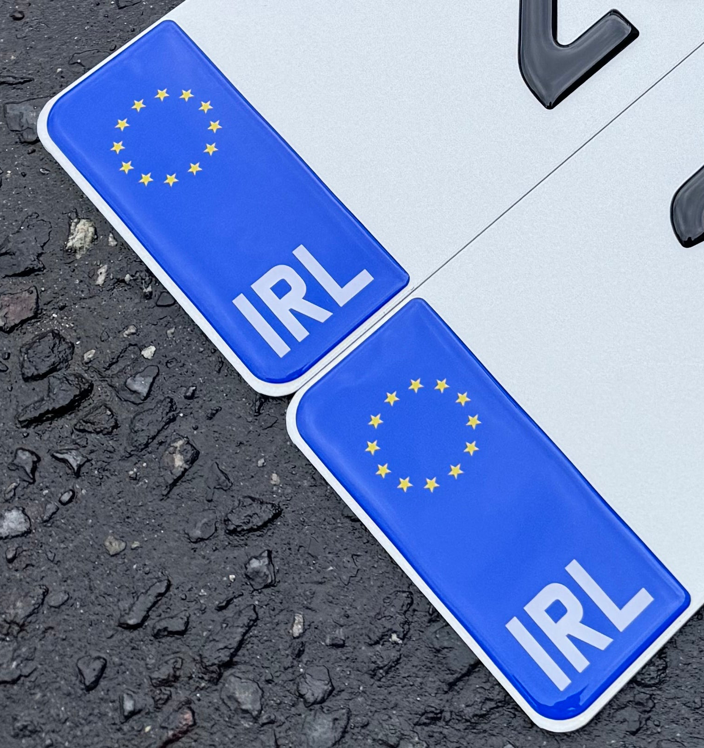 3D Blue EU IRL Gel Badges (x2)
