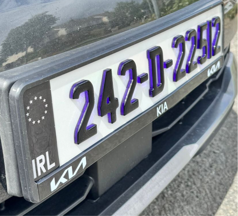 4D Neon Purple Gel Plates Irish Font (x2)