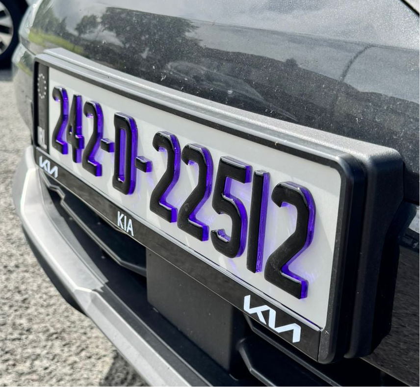 4D Neon Purple Gel Plates Irish Font (x2)