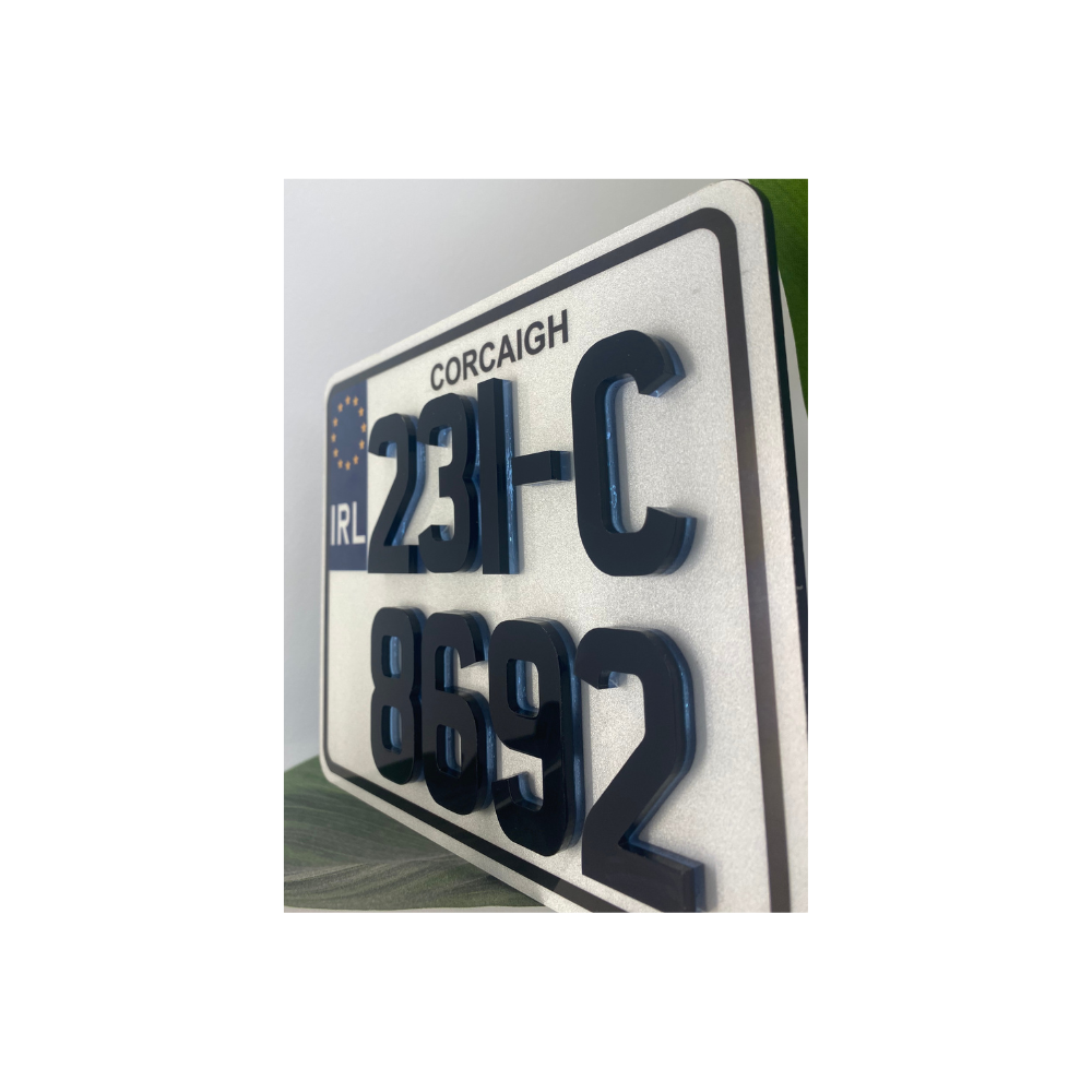 4D Blue Motor Bike Reg Plate 6MM (X1)