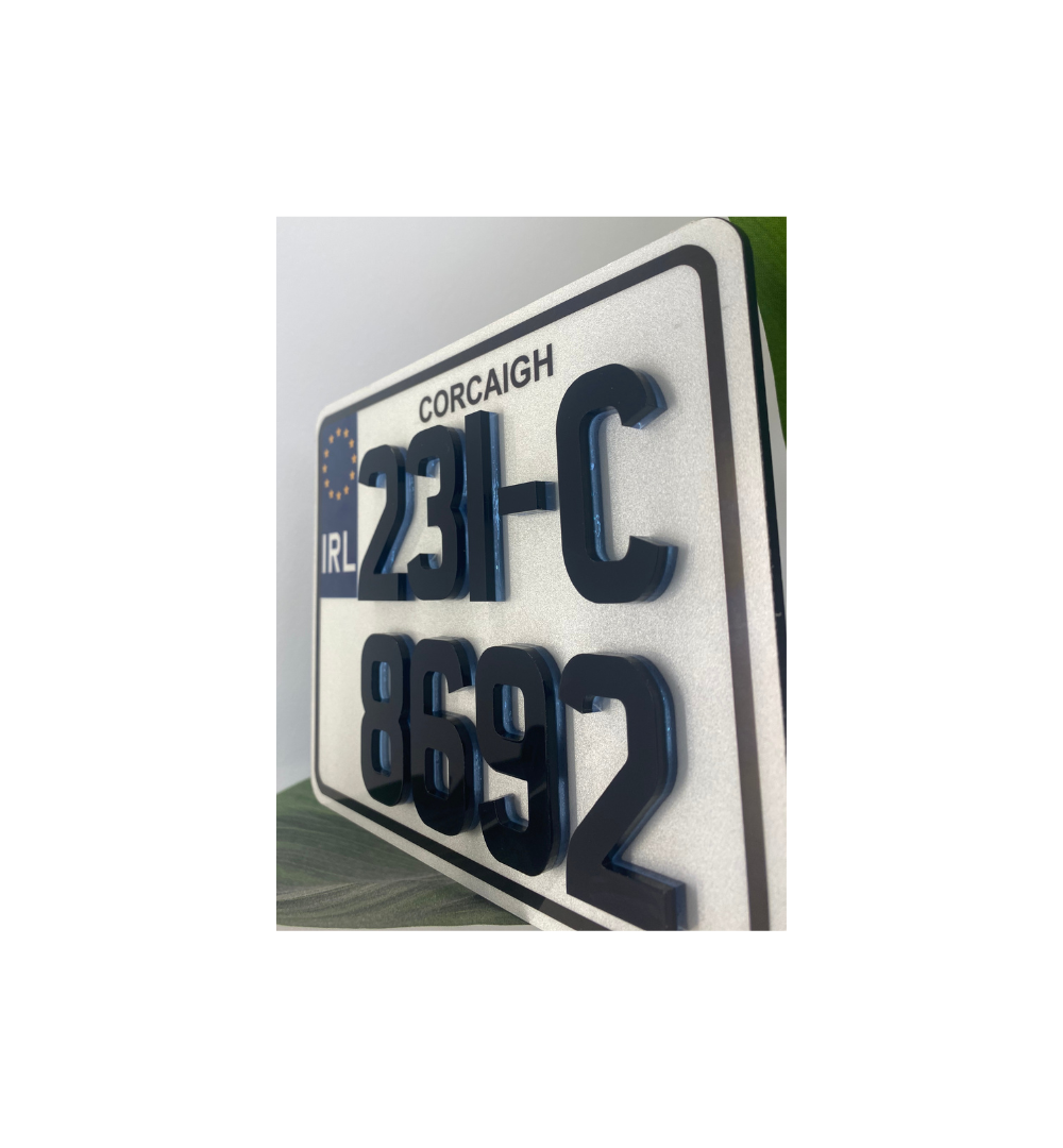 4D Blue Motor Bike Reg Plate 6MM (X1)