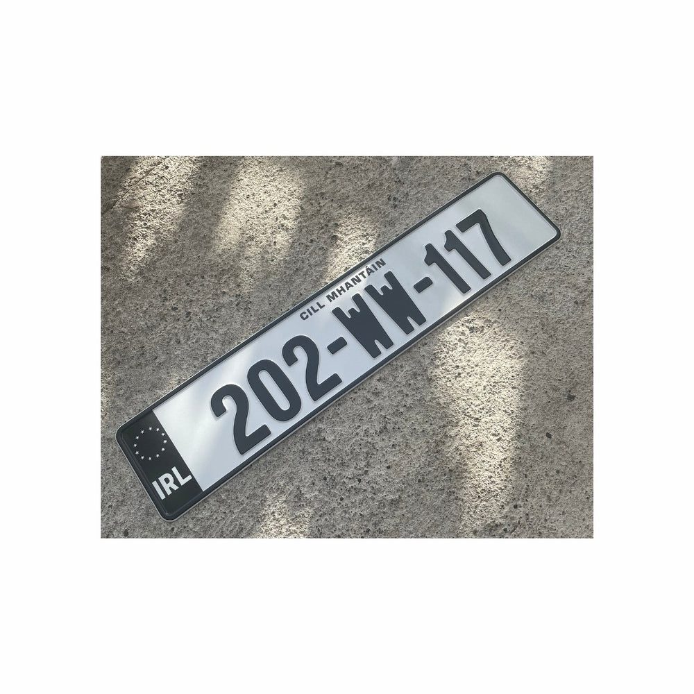 Pressed Irish Font Reg Plates-Fully Customisable