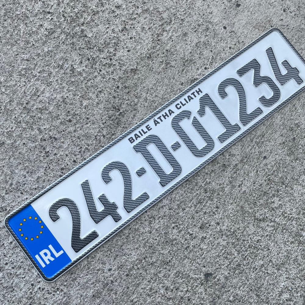German Pressed Carbon Effect Reg Plates (X2)