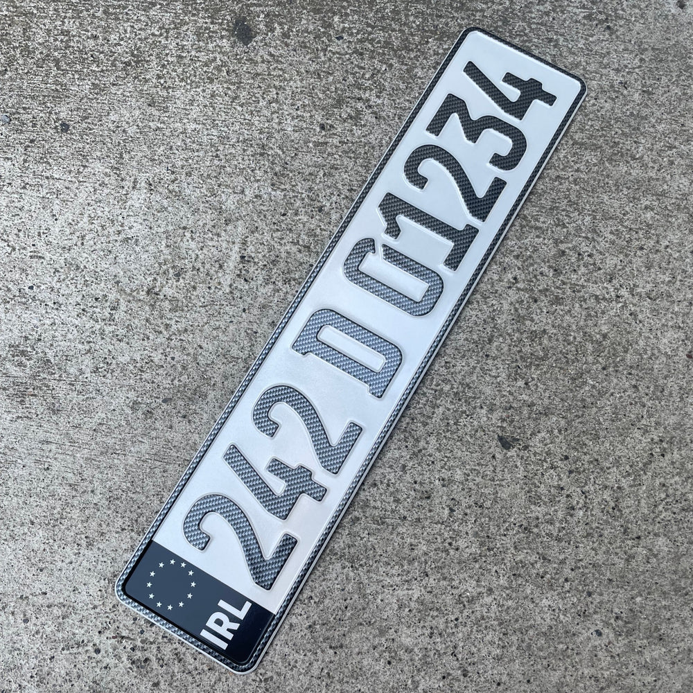 German Pressed Carbon Effect Reg Plates (X2)
