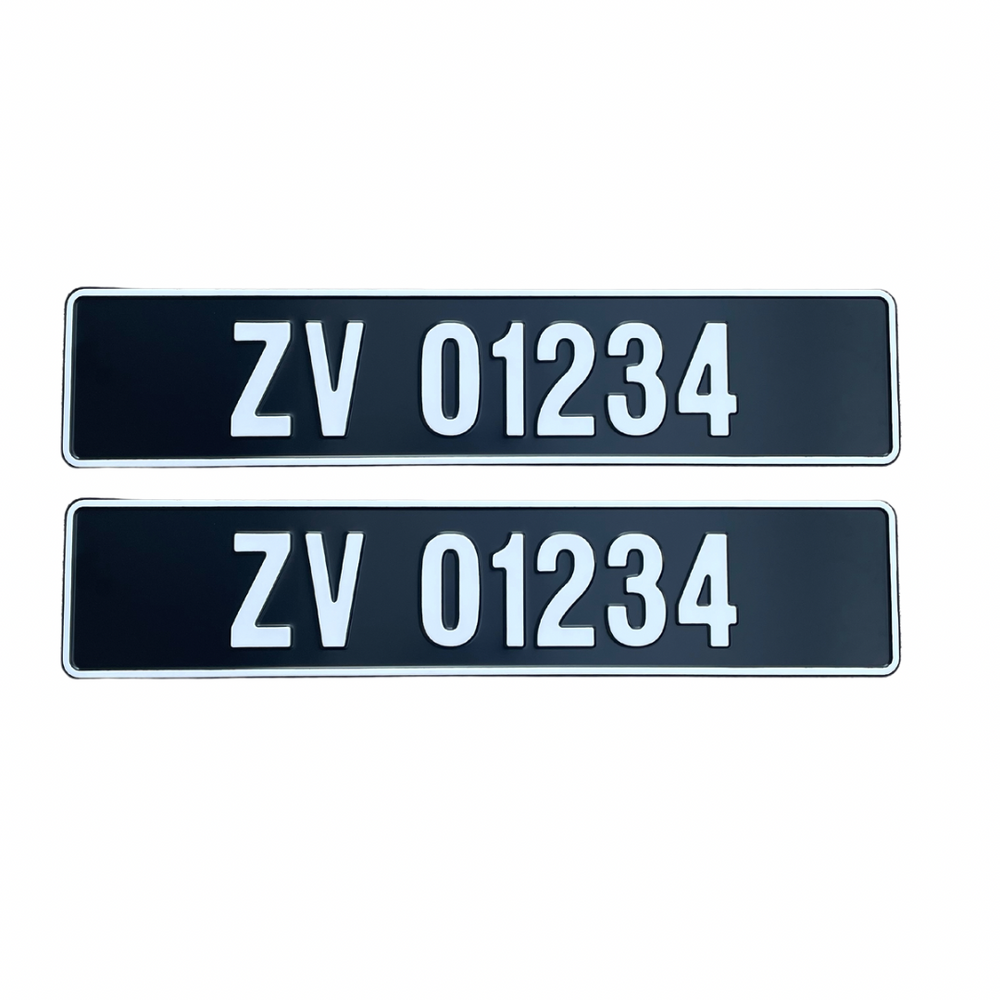 Vintage Pressed IRL Font Reg Plates (X2)
