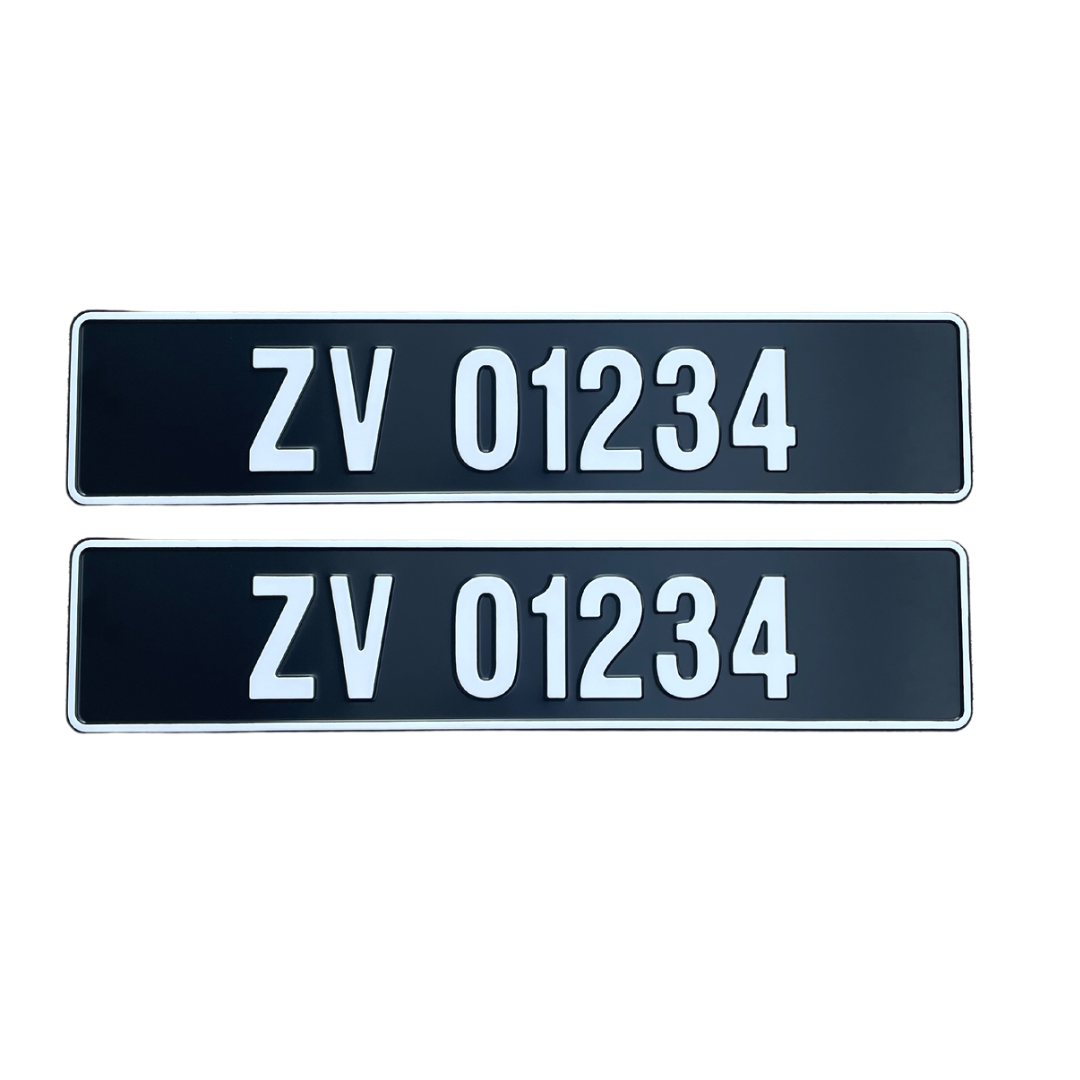 Vintage Pressed IRL Font Reg Plates (X2)