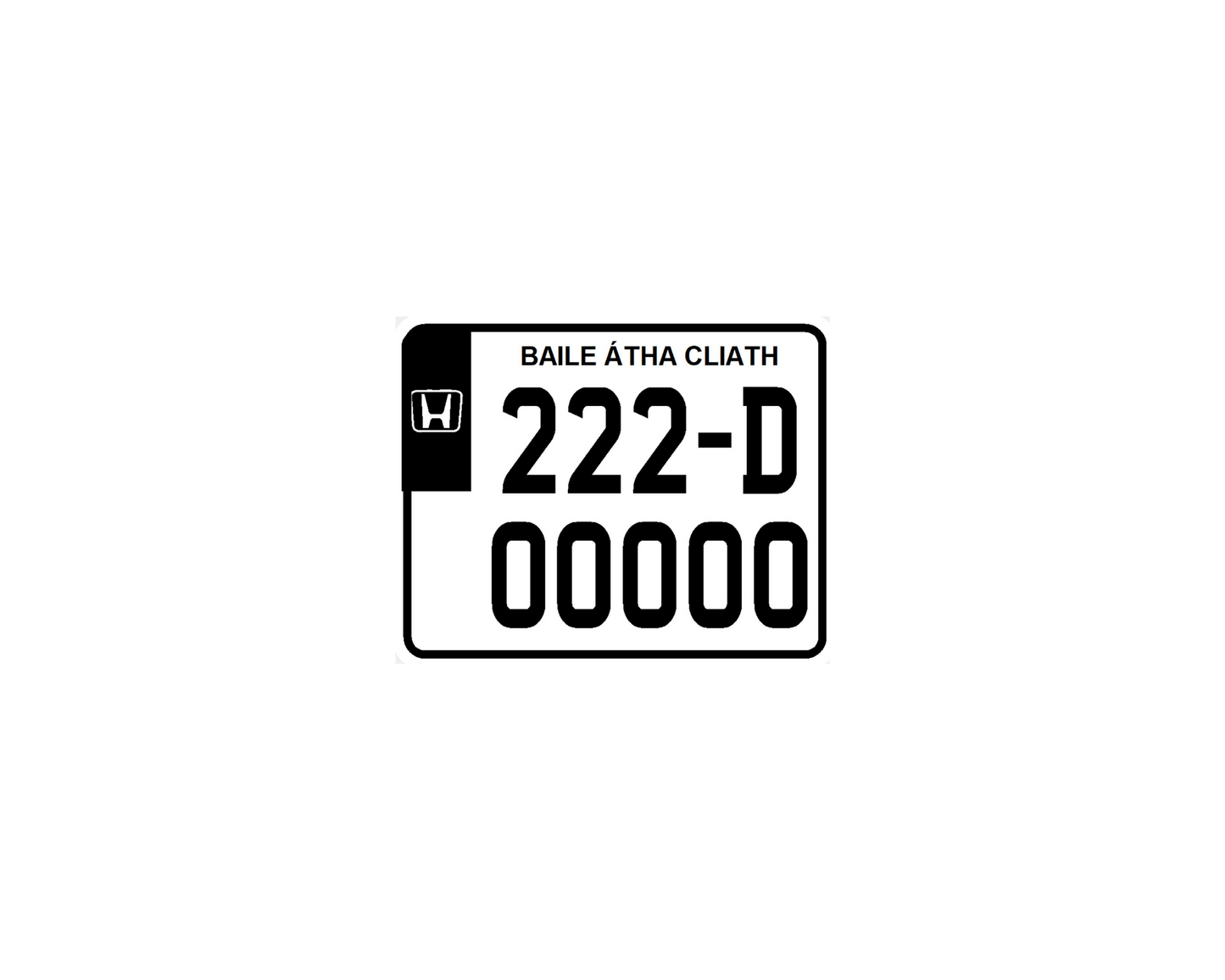 2D 7.5X6 HONDA MOTOR BIKE PLATE