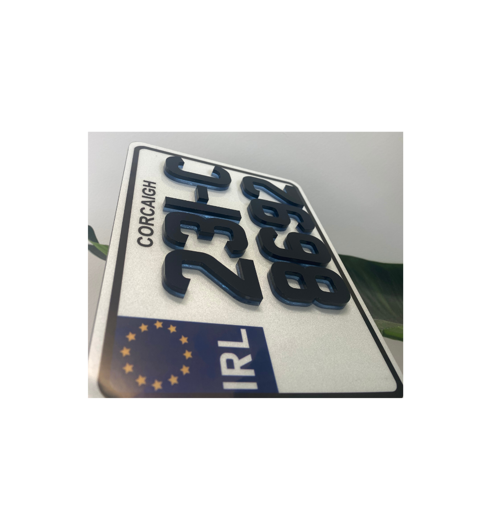 4D Blue Motor Bike Reg Plate 6MM (X1)