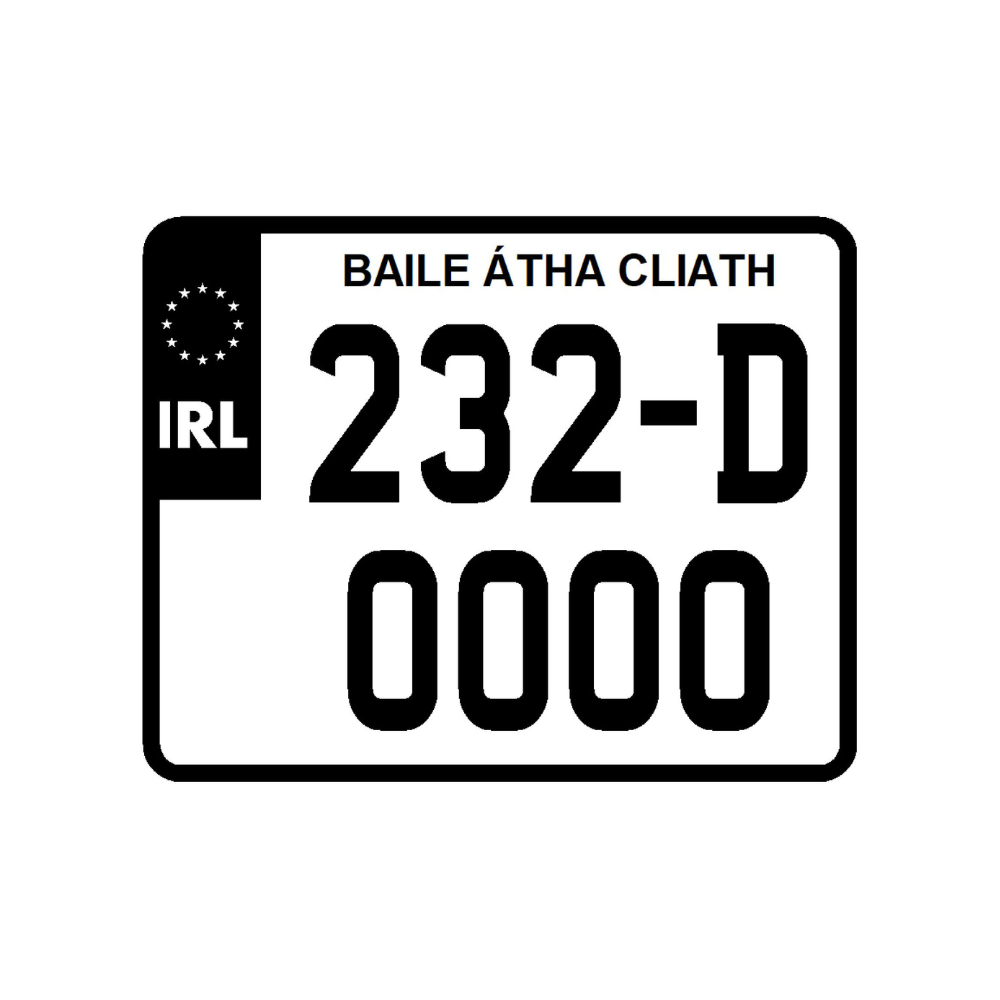 2D IRL FONT 7.5X6 MOTOR BIKE PLATE