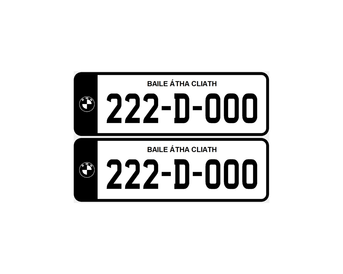 2D BMW Motor Bike Reg Plate 9X3
