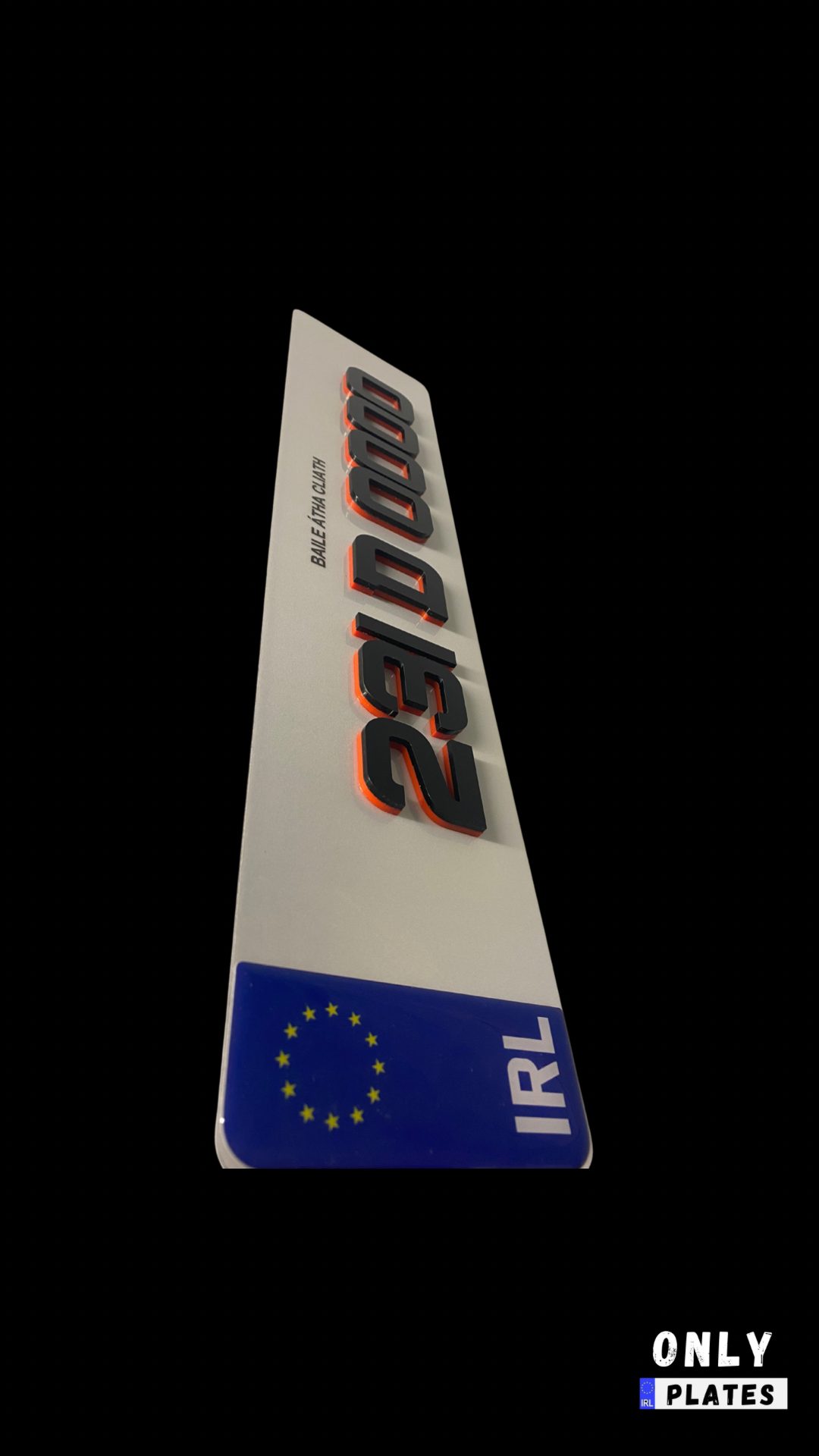 4D NEON RED METRO FONT REG PLATES (X2)