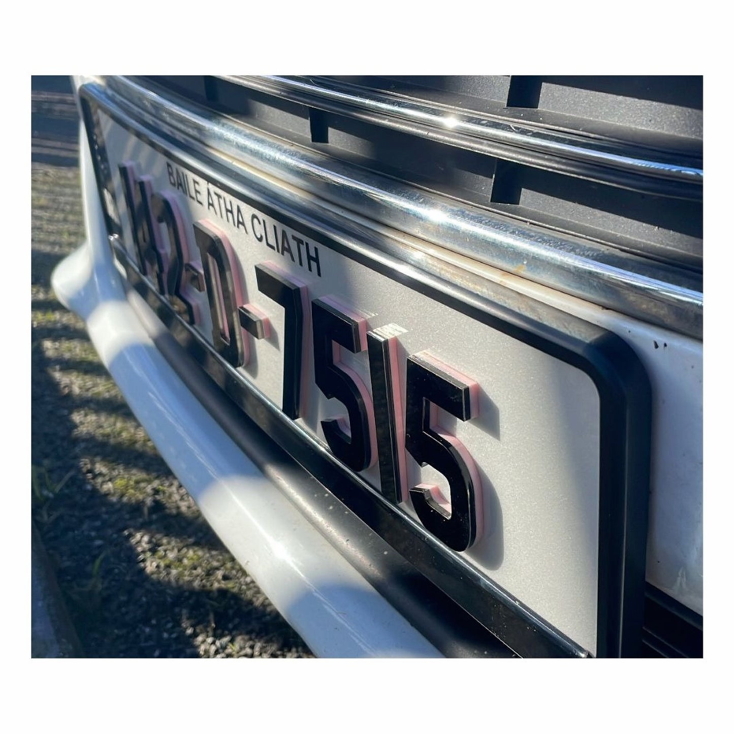 4D Pink Irish Font Reg Plates (X2)